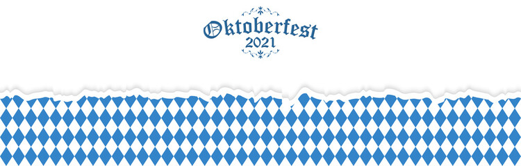 Wall Mural - Oktoberfest 2021 background with ripped paper