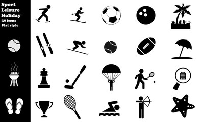 Sticker - Sports, loisirs et vacances en 20 icônes, collection