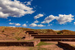 Bolivia. Tiwanaku (or Tiahuanaco) - Pre-Columbian ancient and sacred site on a list of the UNESCO World Heritage Site. The Akapana stepped pyramid