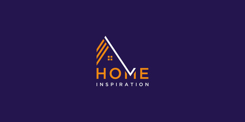 Canvas Print - home house logo with check design for real estate