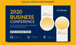 © Mehedi - Business webinar Conference Concept Banner Template or social media horizontal banner. Live conference banner design template.