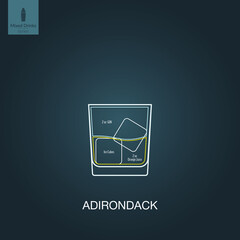Wall Mural - Vector illustration. Mixed alcohol drink. Cocktail