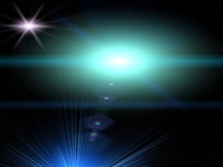 Wall Mural - star glow on black background