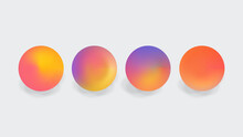 Set Gradient Colorful Sphere In Trendy Style