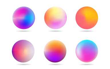 Wall Mural - Set gradient colorful sphere in trendy style