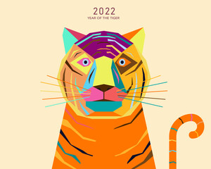 Wall Mural - Chinese Zodiac-Tiger, Year of the Tiger cartoon image design, Cartoon Tiger image design	
