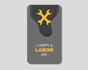 Wall Mural - Happy Labor Day Phone Vector