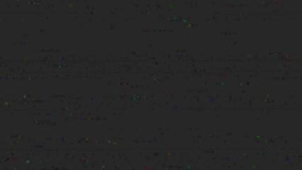 Wall Mural - horizontal distortion of broken video image on black background, vhs effect, glitch digital color pi