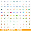 © nsit0108 - 100 universal icons set. Cartoon illustration of 100 universal icons vector set isolated on white background