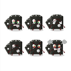 Wall Mural - Black dice new cartoon character with various angry expressions