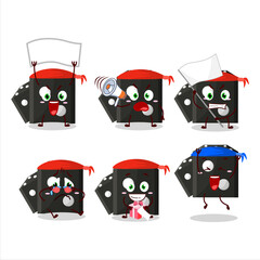 Wall Mural - Mascot design style of black dice new character as an attractive supporter