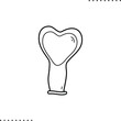 Empty deflated balloon vector icon in outline