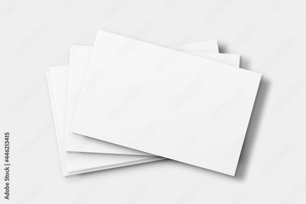 Blank business card mockup vector in white tone - obrazy, fototapety, plakaty 