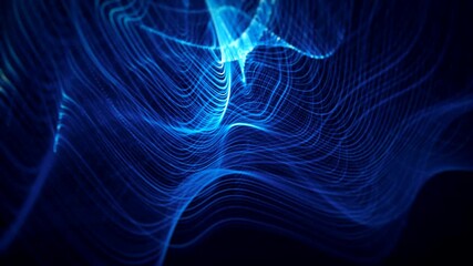 Wall Mural - abstract flowing particle lines data concept background loop/ 4k animation of an abstract technology