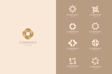 Sticker - Brown business logo vector collection