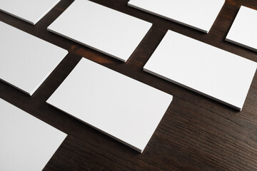 Wall Mural - Blank business cards. Mockup for branding identity. Template for graphic designers portfolios.