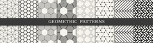 Set Of Geometric Seamless Patterns. Abstract Geometric Graphic Design Simple Pattern. Seamless Geometric Lines Pattern.