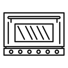 Sticker - Fire oven icon outline vector. Convection grill stove