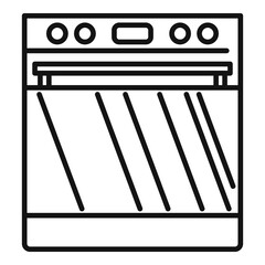 Sticker - Digital convection oven icon outline vector. Electric grill stove