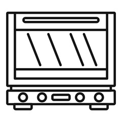 Sticker - Defrost oven icon outline vector. Electric convection stove