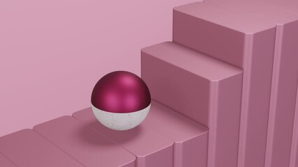 3d endless animation. Cyclic seamless motion design. Satisfying animation. 3d loop animation background