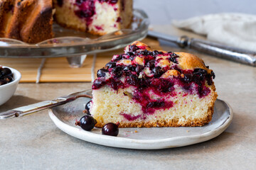 Canvas Print - Black currant cake