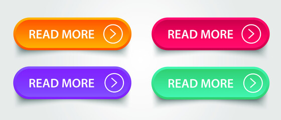 Wall Mural - read more set web site button isolated on gray background. trendy read more collection buttons for w