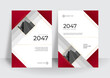 © SyahCreation - Minimal red black gold brochure or annual report cover design template. Vector illustration.
