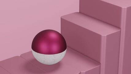 Wall Mural - 3d endless animation. Cyclic seamless motion design. Satisfying animation.