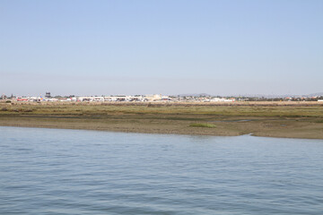 Calm lake under the sunny sky