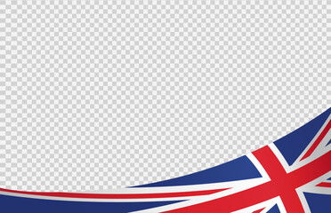 waving flag of uk isolated on png or transparent background,symbols of united kingdom,great britain,