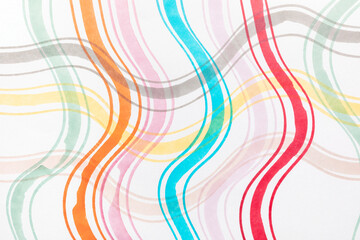 Wall Mural - Close-up wavy lines on white paper, texture background