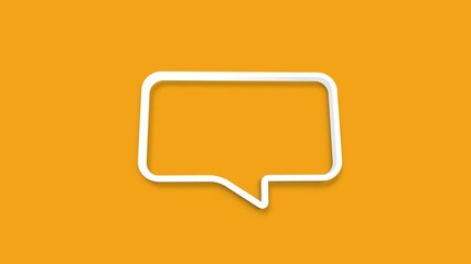 Aufkleber - Chat, speech bubble 3d icon animation on yellow background. 4K
