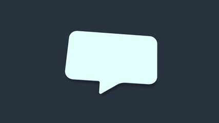 Poster - Chat, speech bubble 3d icon animation on blue background. 4K