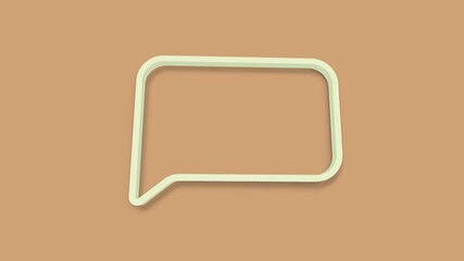 Aufkleber - Chat, speech bubble 3d icon animation on brown background. 4K