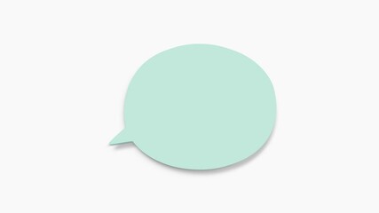 Poster - Chat, speech bubble 3d icon animation on white background. 4K