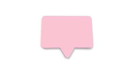 Poster - Chat, speech bubble 3d icon animation on white background. 4K