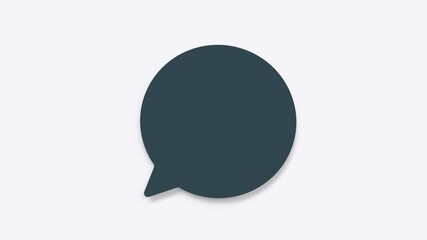 Aufkleber - Chat, speech bubble 3d icon animation on white background. 4K