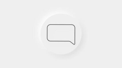 Aufkleber - Chat, speech bubble 3d icon animation on white background. 4K