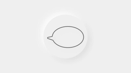 Aufkleber - Chat, speech bubble 3d icon animation on white background. 4K