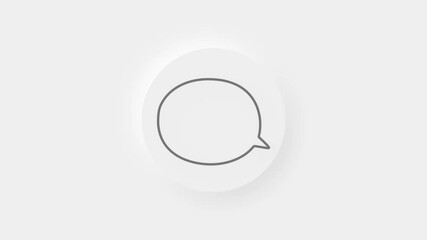 Aufkleber - Chat, speech bubble 3d icon animation on white background. 4K