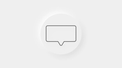 Aufkleber - Chat, speech bubble 3d icon animation on white background. 4K