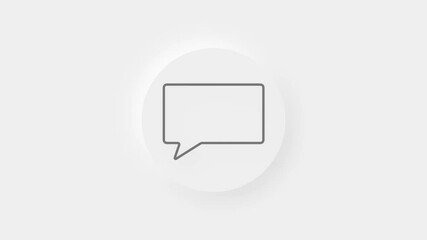 Aufkleber - Chat, speech bubble 3d icon animation on white background. 4K