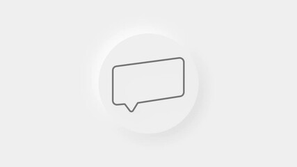 Aufkleber - Chat, speech bubble 3d icon animation on white background. 4K