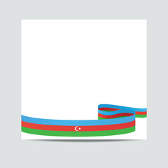 Wall Mural - Azerbaijan flag.  Azerbaijan patriotic banner with space for text. Happy  Independent Day. Template of greeting card.