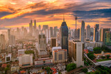 Fototapeta Nowy Jork - Cityscape of Kuala Lumpur city skyline at sunset in Malaysia.