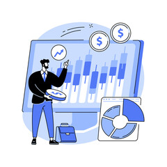 Sticker - Stock market abstract concept vector illustration.