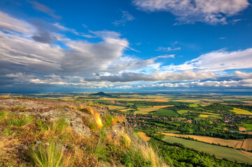 Wall Mural - View from the castle ruins in Central Bohemian Uplands