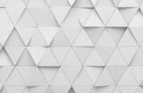 Fototapeta Perspektywa 3d - White triangular abstract background, Grunge surface, 3d Rendering
