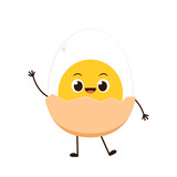 Fototapeta Dinusie - Egg cartoon vector. Egg character design.